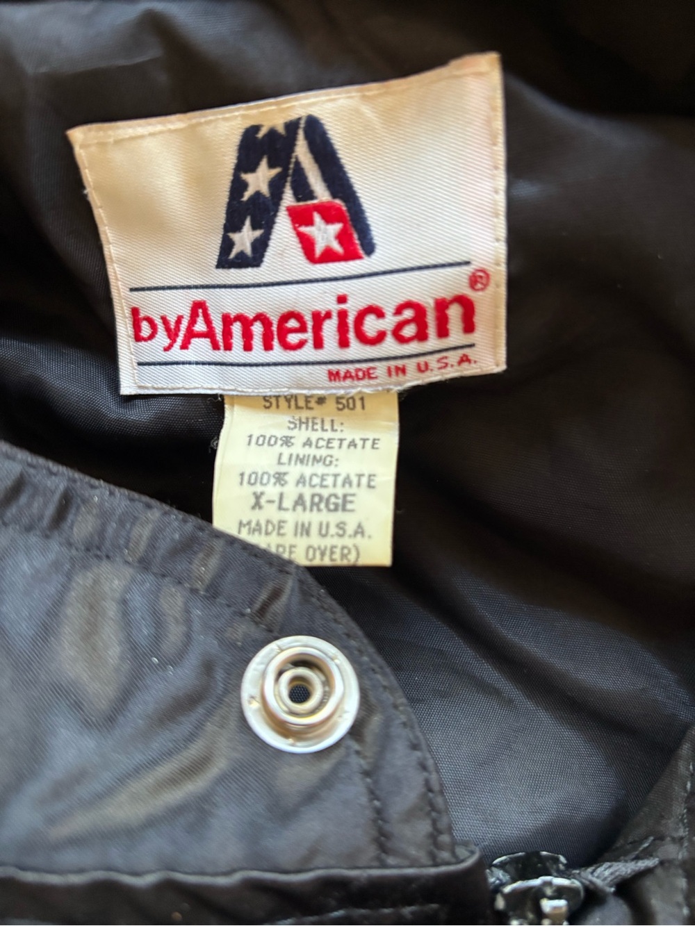 Rare Vintage USA made Las Vegas Harrah’s Black Satin Embroidered Bomber Jacket - Picture 5 of 5